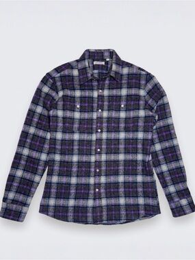 Gustin #1008 Purple Haze Wool Alpaca Plaid Shirt L Rare USA Made NWOT